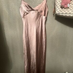 Princess Polly mauve satin maxi dress
